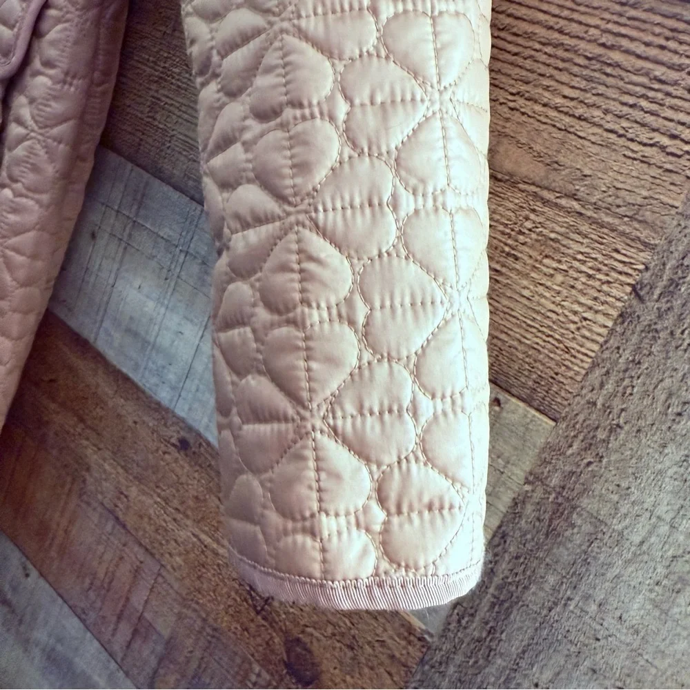 Kate Spade Latte Puffer Jacket with Quilted Spade Design